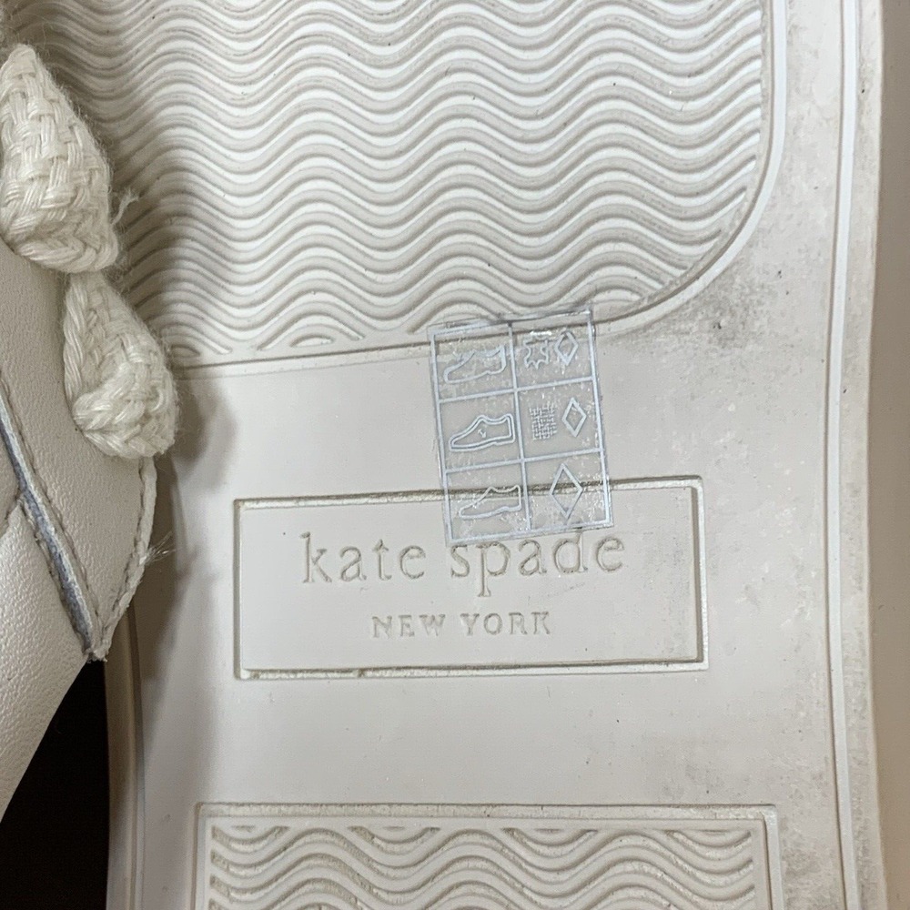 Kate Spade Sneakers Womens 7 Leather White w/ Black Trim Alanna Low Top Non-Slip - Picture 6 of 10